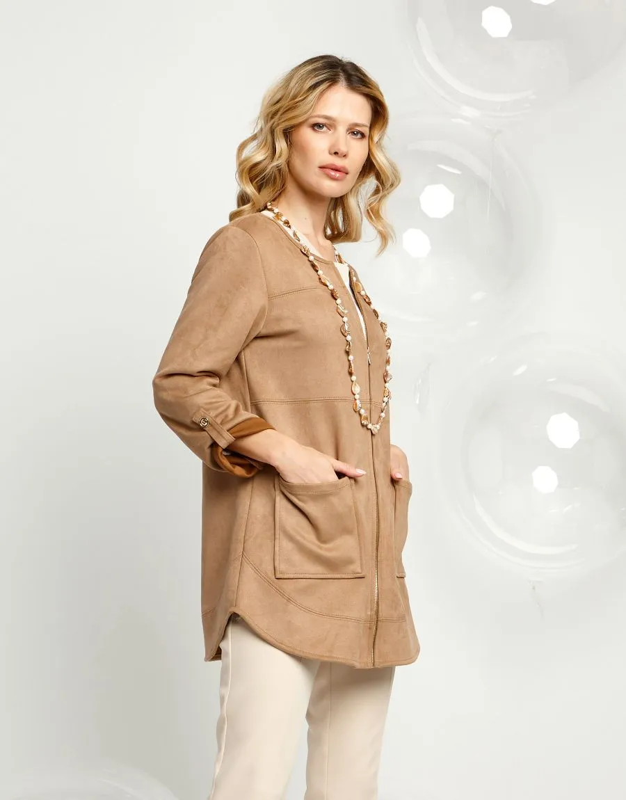Caban in ecosuede con zip