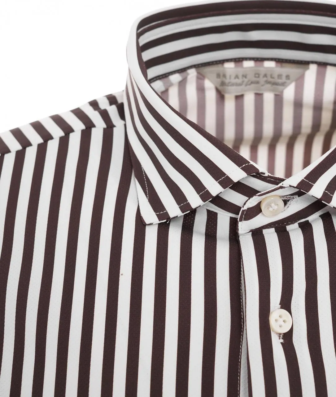 Camicia a righe marrone marrone
