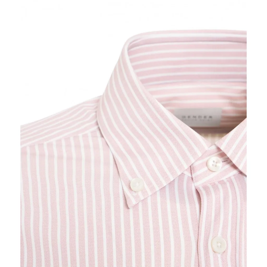 Camicia con righe a contrasto rosa