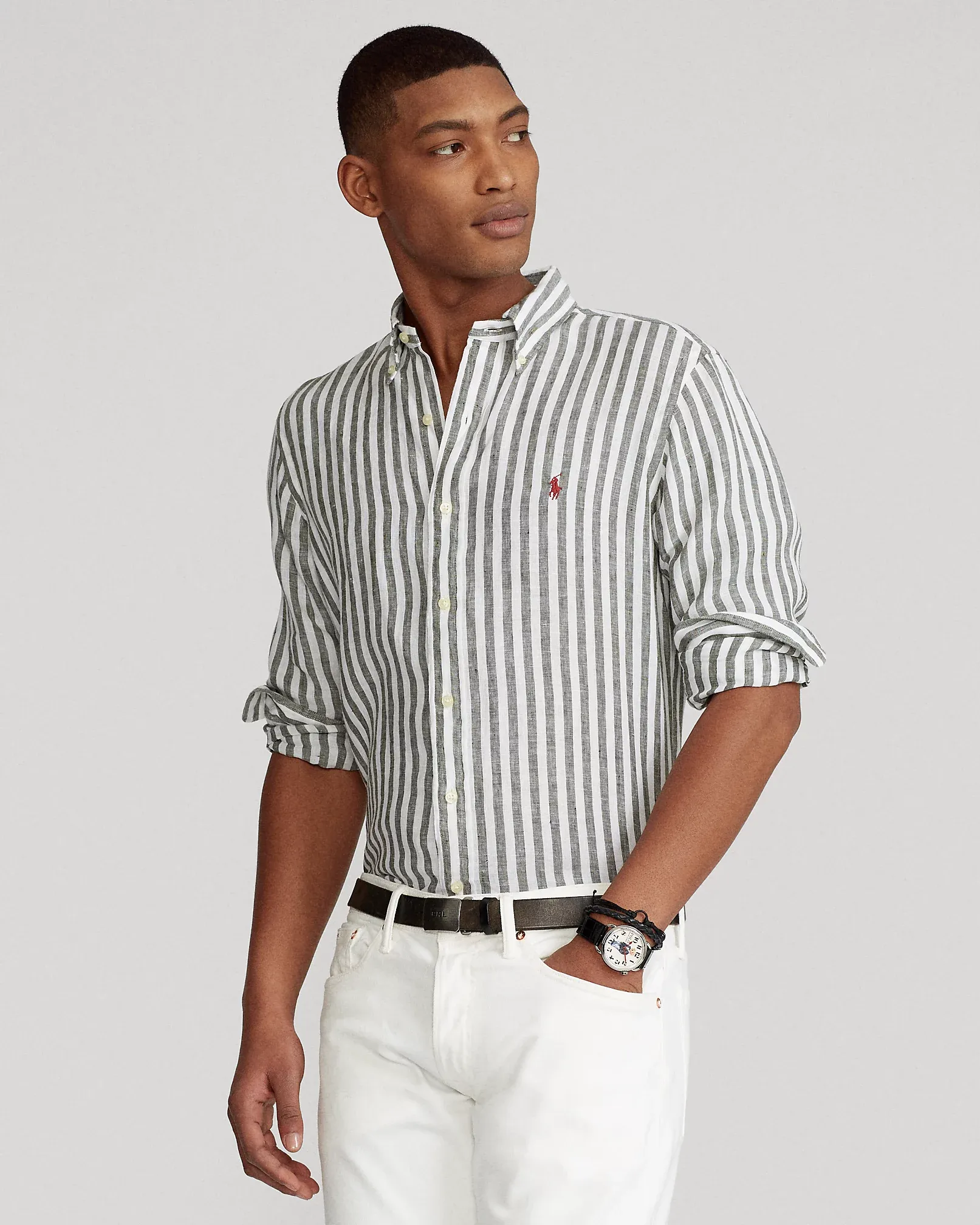 CAMICIA IN LINO A RIGHE