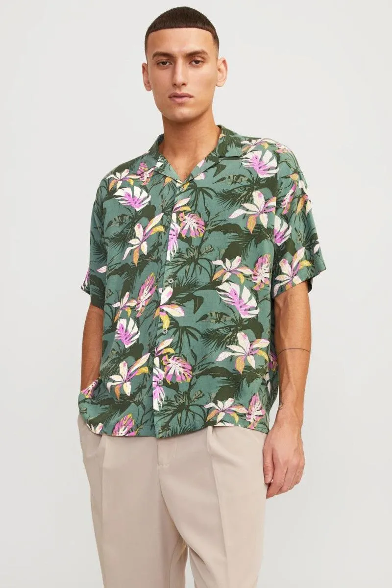 Camicia relaxed fit uomo Verde oliva