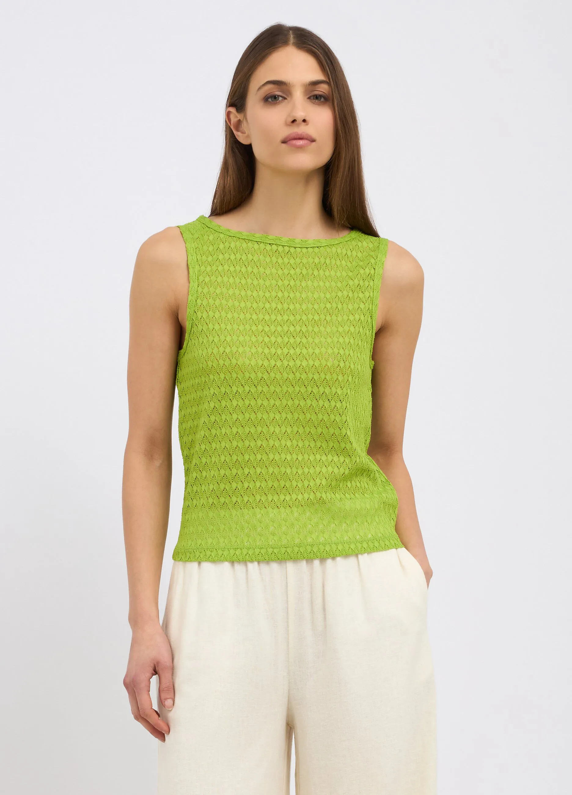 Canotta in maglia lavorata donna