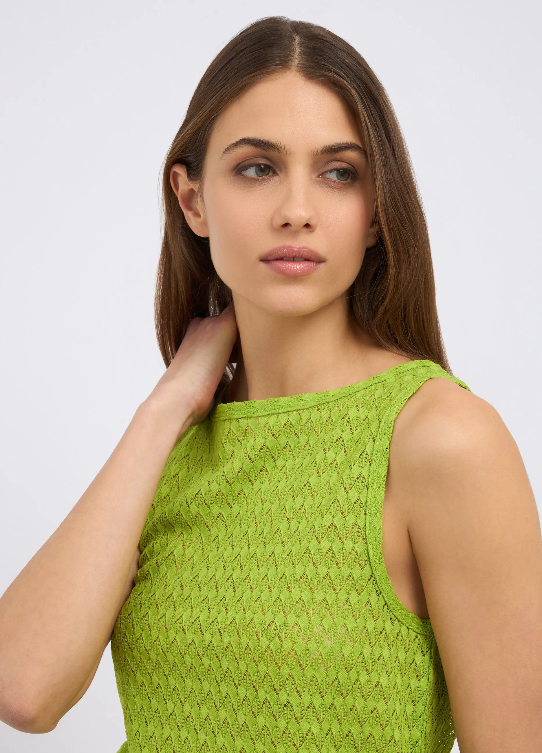 Canotta in maglia lavorata donna