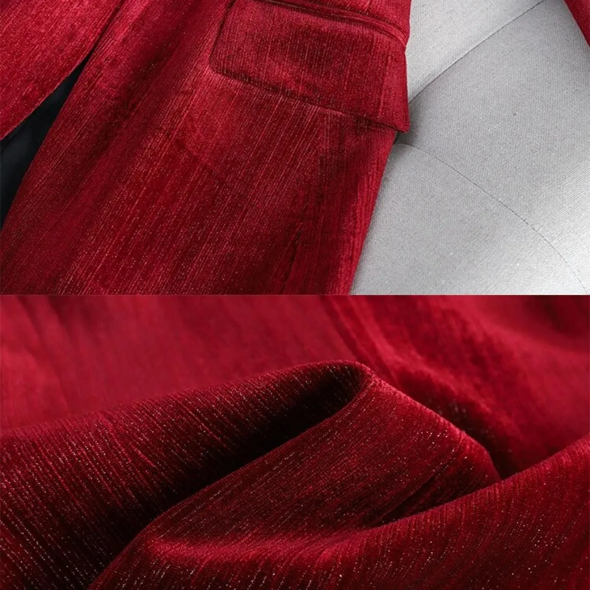 Cappotto blazer formale da donna autunno inverno Cappotto da donna femminile verde rosso tinta unita manica lunga bottone singol