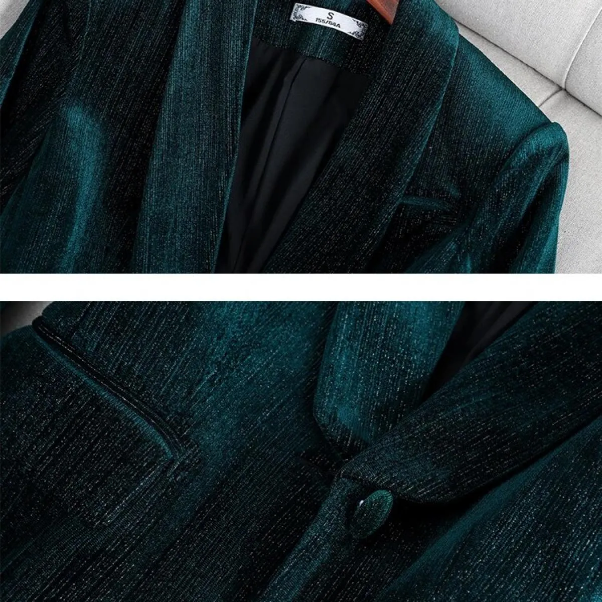 Cappotto blazer formale da donna autunno inverno Cappotto da donna femminile verde rosso tinta unita manica lunga bottone singol