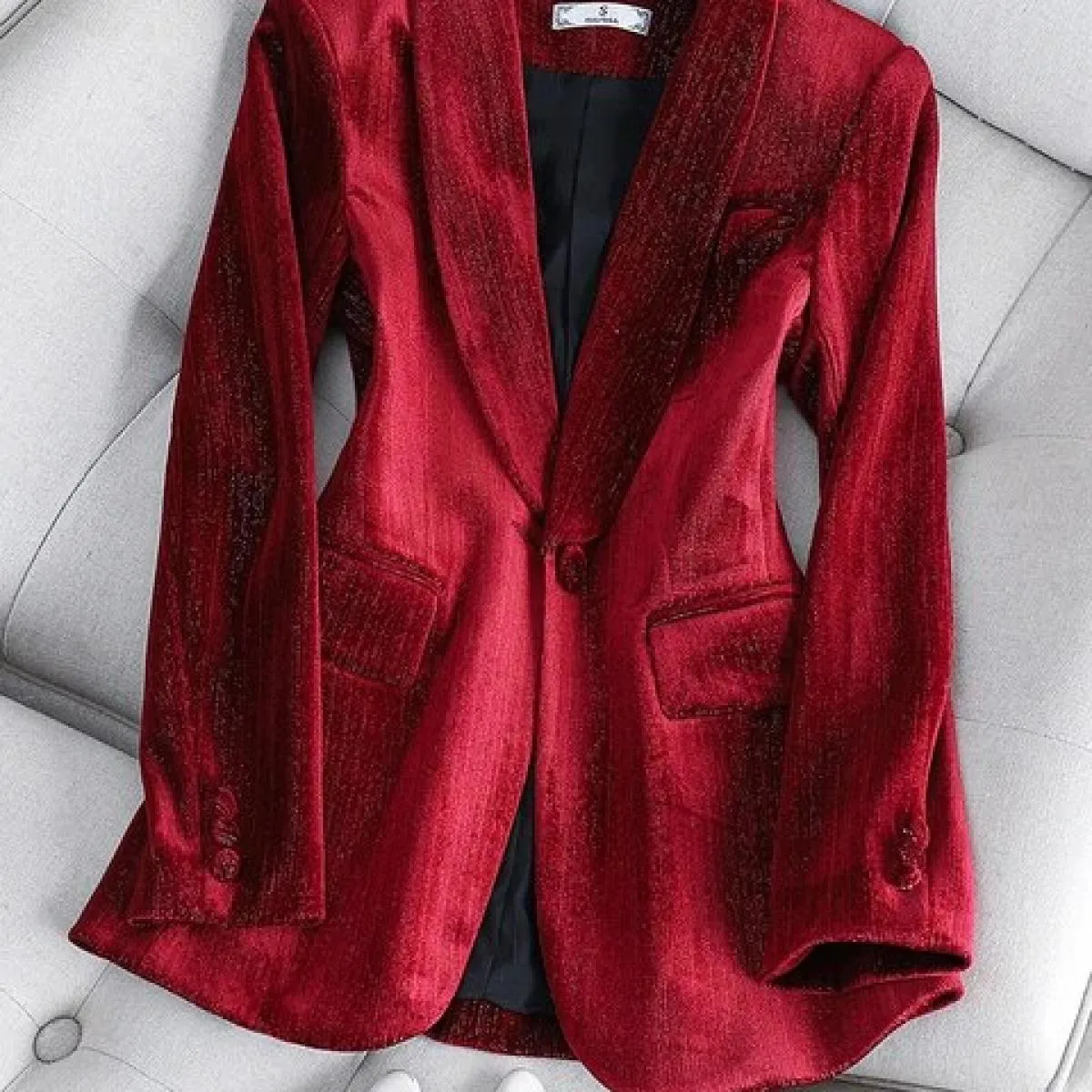 Cappotto blazer formale da donna autunno inverno Cappotto da donna femminile verde rosso tinta unita manica lunga bottone singol