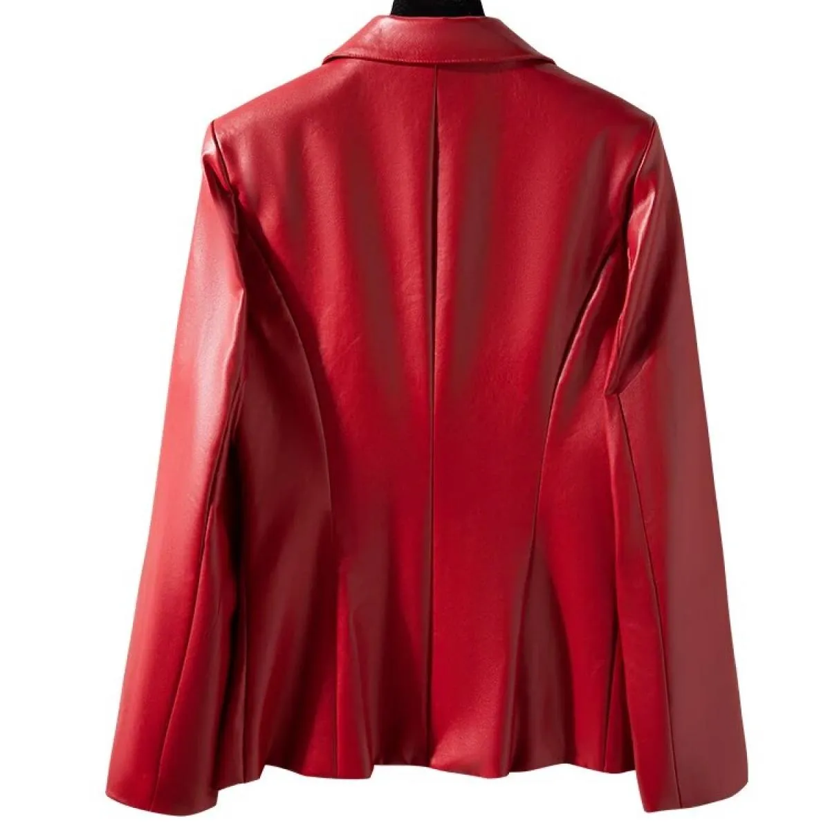 Cappotto blazer formale da donna autunno inverno solido Cappotto da donna rosso caffè nero a maniche lunghe con bottone singolo