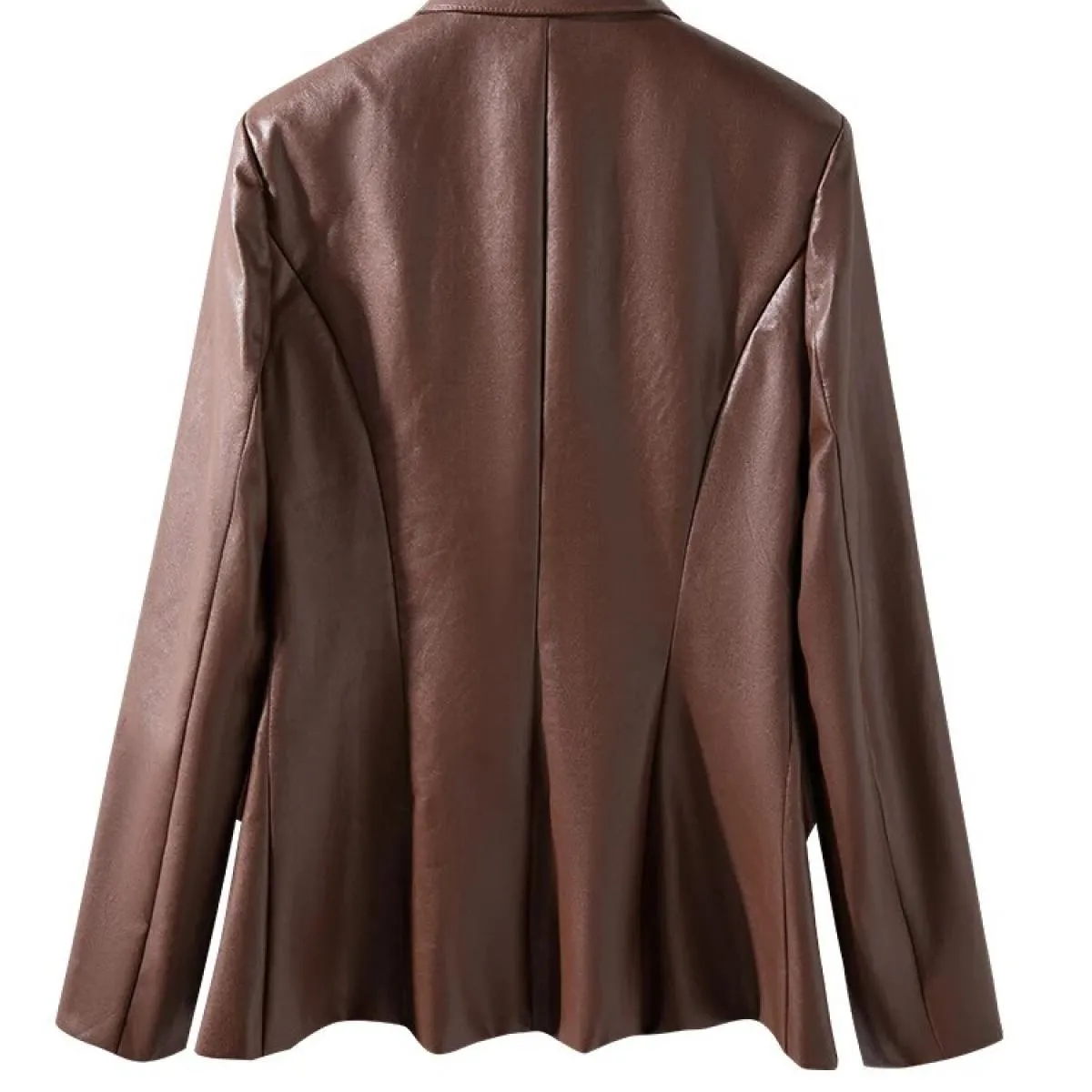 Cappotto blazer formale da donna autunno inverno solido Cappotto da donna rosso caffè nero a maniche lunghe con bottone singolo
