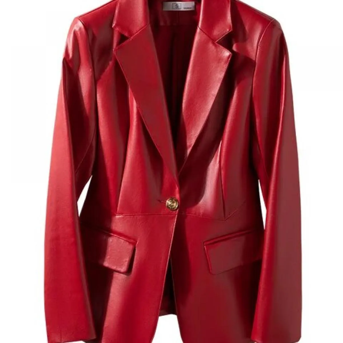 Cappotto blazer formale da donna autunno inverno solido Cappotto da donna rosso caffè nero a maniche lunghe con bottone singolo