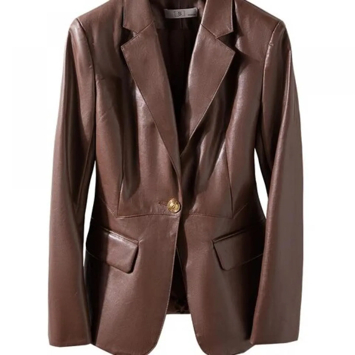 Cappotto blazer formale da donna autunno inverno solido Cappotto da donna rosso caffè nero a maniche lunghe con bottone singolo