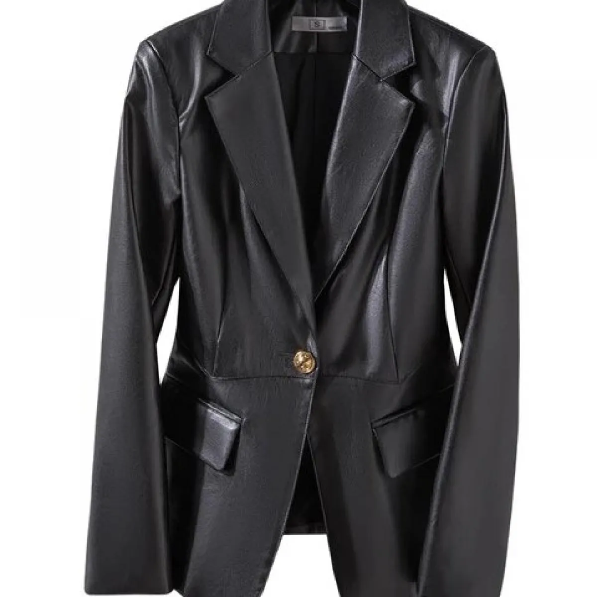 Cappotto blazer formale da donna autunno inverno solido Cappotto da donna rosso caffè nero a maniche lunghe con bottone singolo