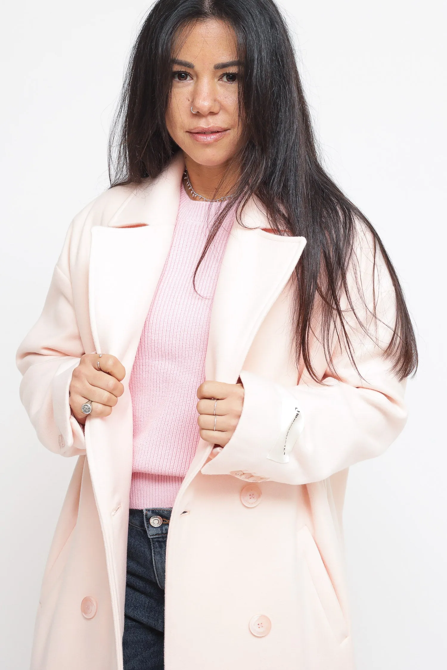 Cappotto Doppio Petto - Rosa Nude