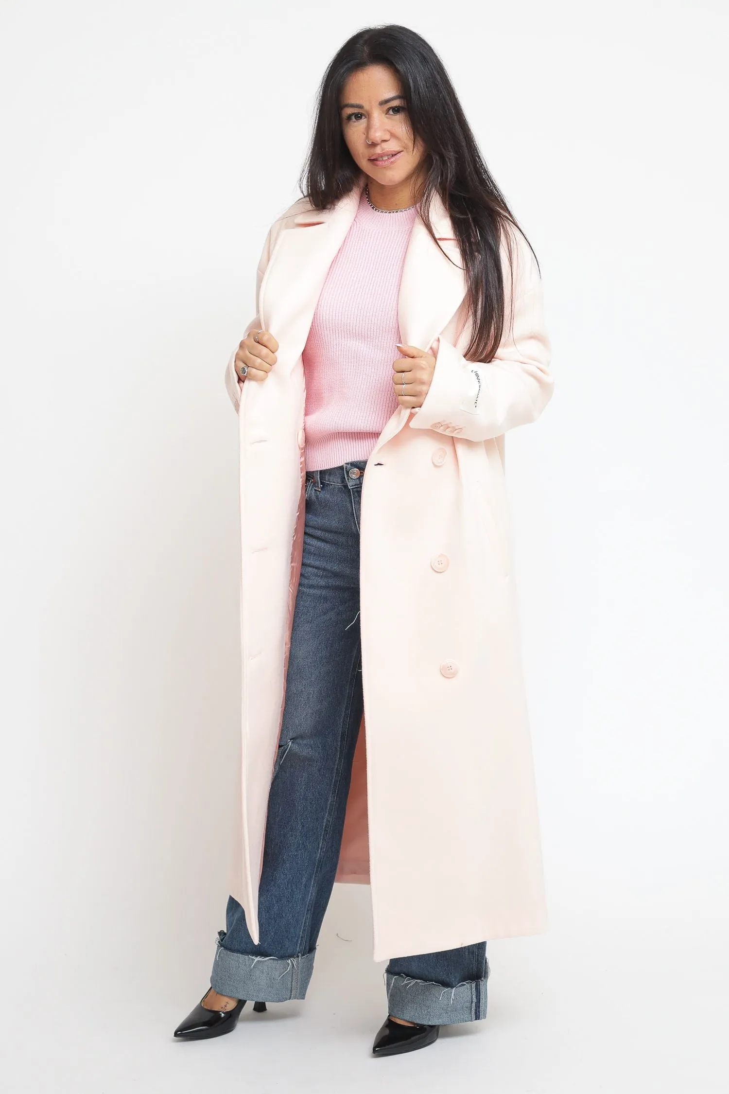 Cappotto Doppio Petto - Rosa Nude