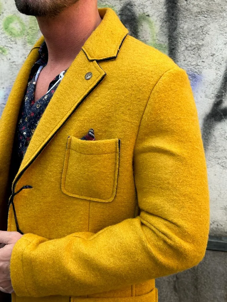 CAPPOTTO V2 SARTORIALE SU BASE SENAPE, AMPIE TASCHE FRONTALI E POCHETTE IN DOTAZIONE ****