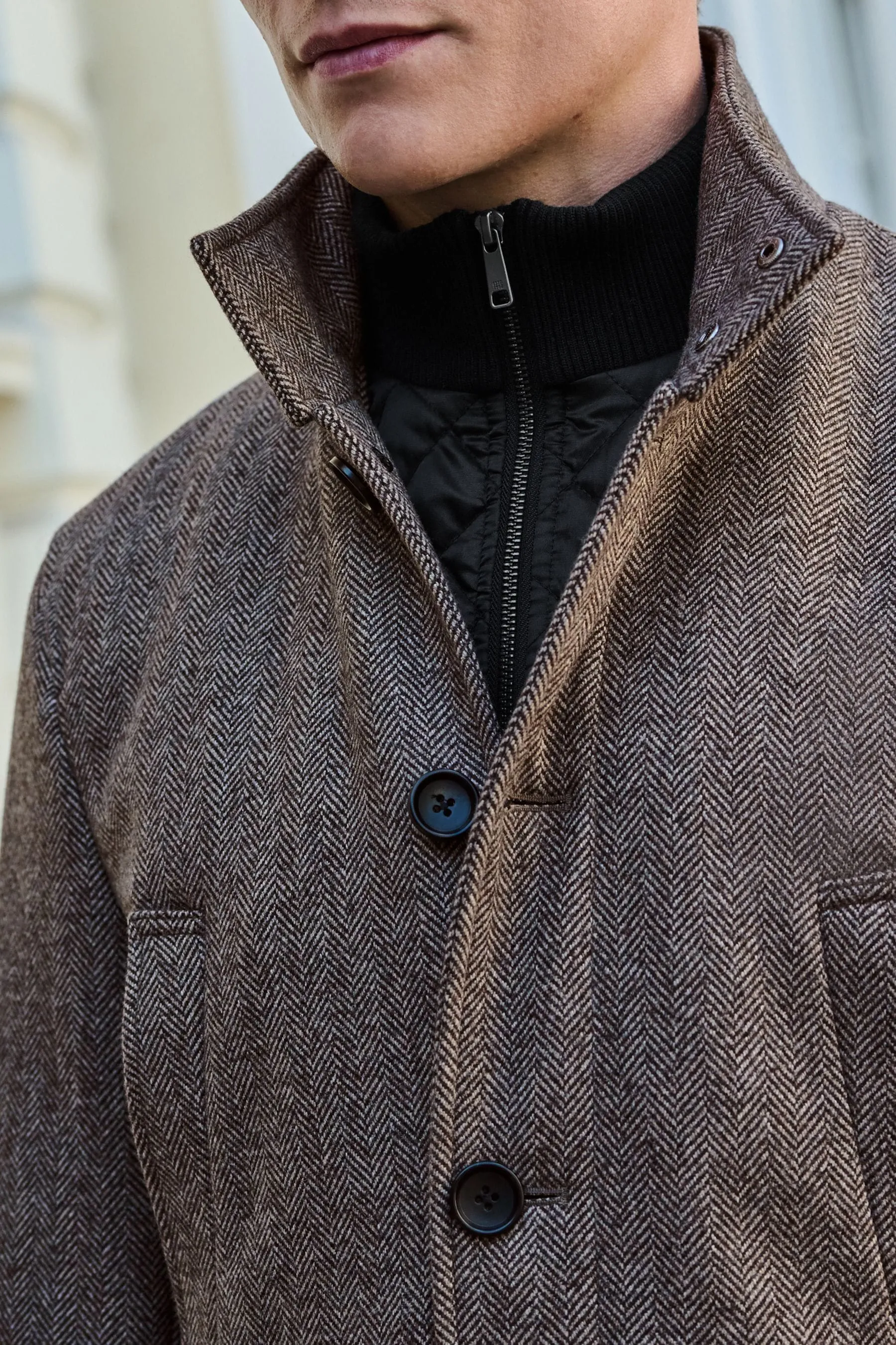 Collo a imbuto cappotto con Built in vita