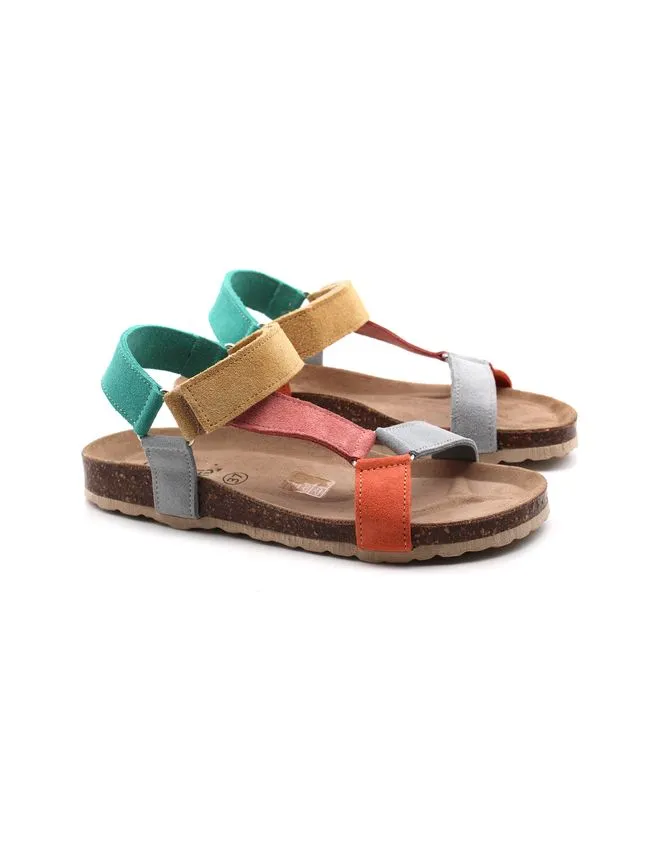 Conte'Sandalo multicolor in pelle scamosciata