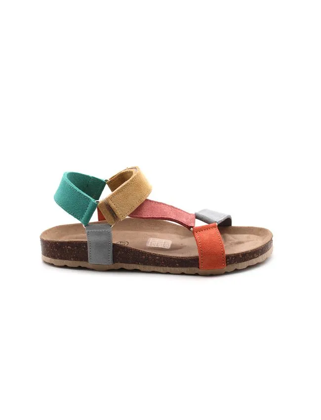 Conte'Sandalo multicolor in pelle scamosciata