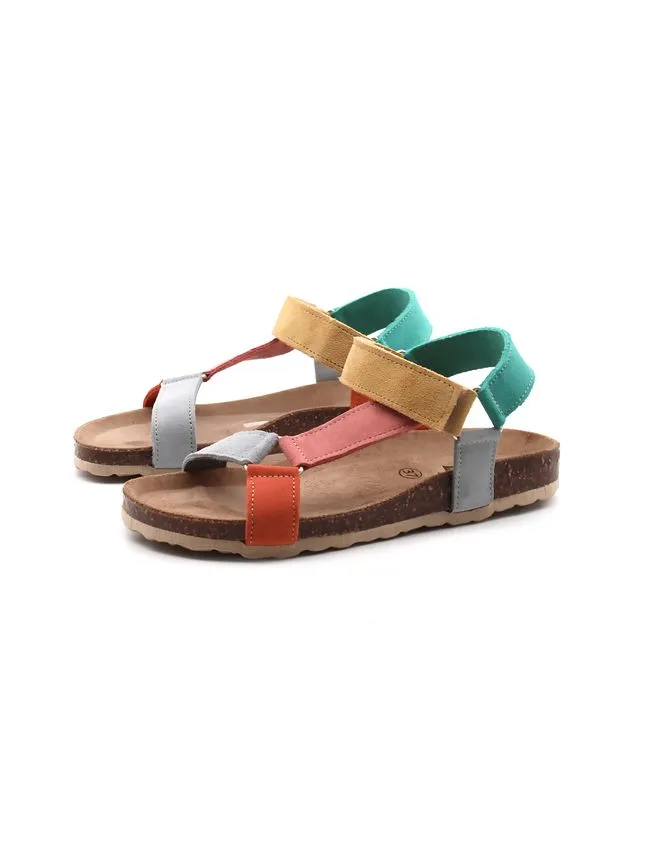 Conte'Sandalo multicolor in pelle scamosciata