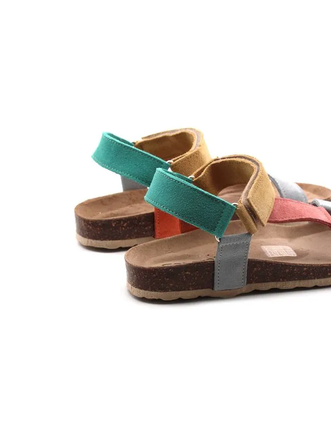 Conte'Sandalo multicolor in pelle scamosciata