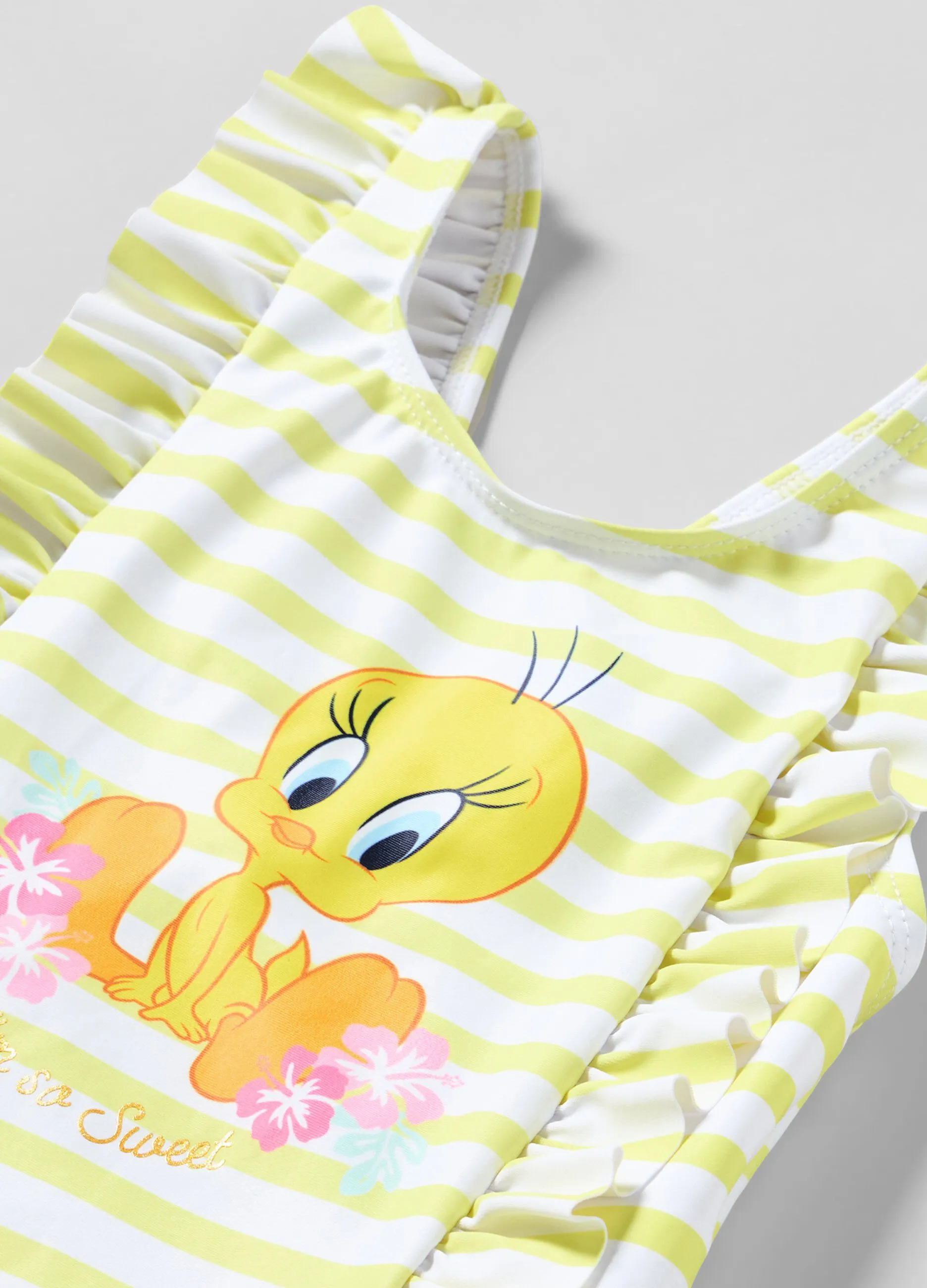 Costume intero a righe Tweety neonata