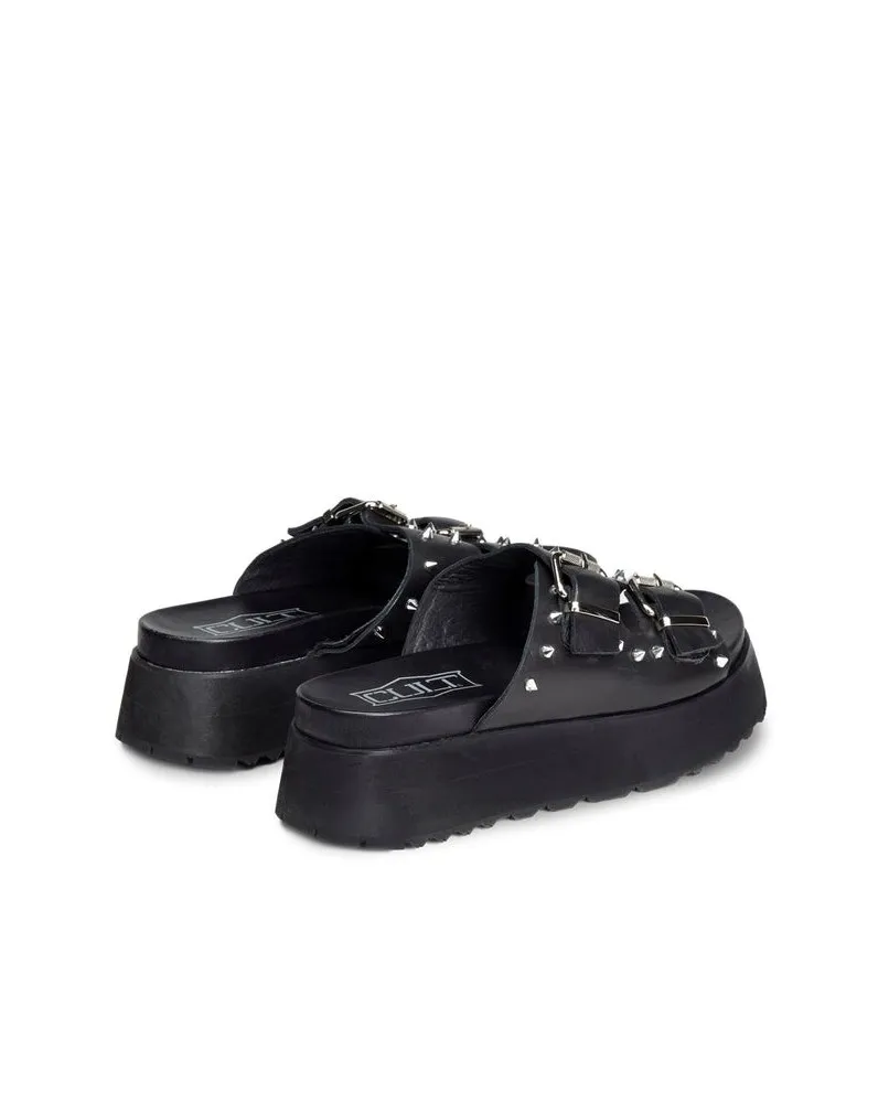 CULT JANIS 3146 sandali zeppa platform pelle nero rock borchie