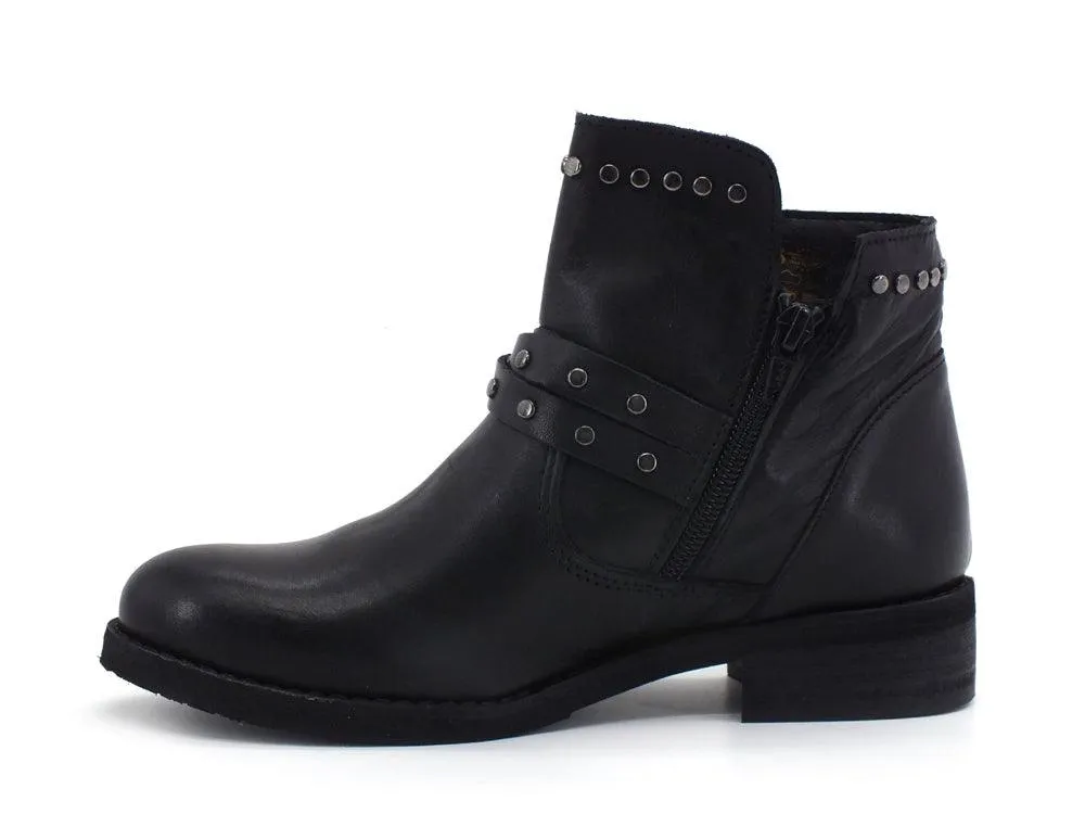 DIVINE FOLLIE Biker Stivaletto Borchie Nero DF584