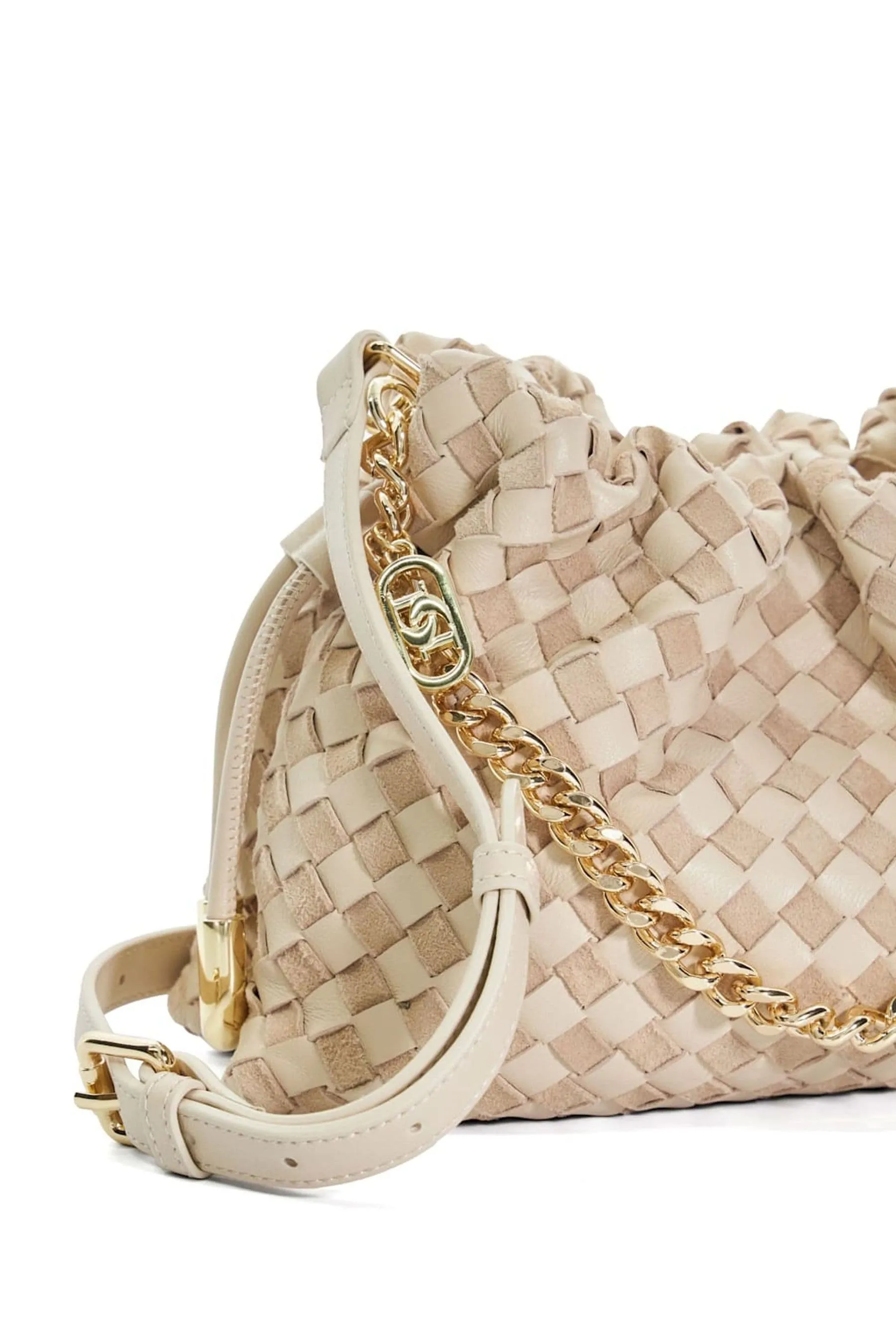Dune London - Primrose - Borsa piccola in pelle intrecciata con coulisse