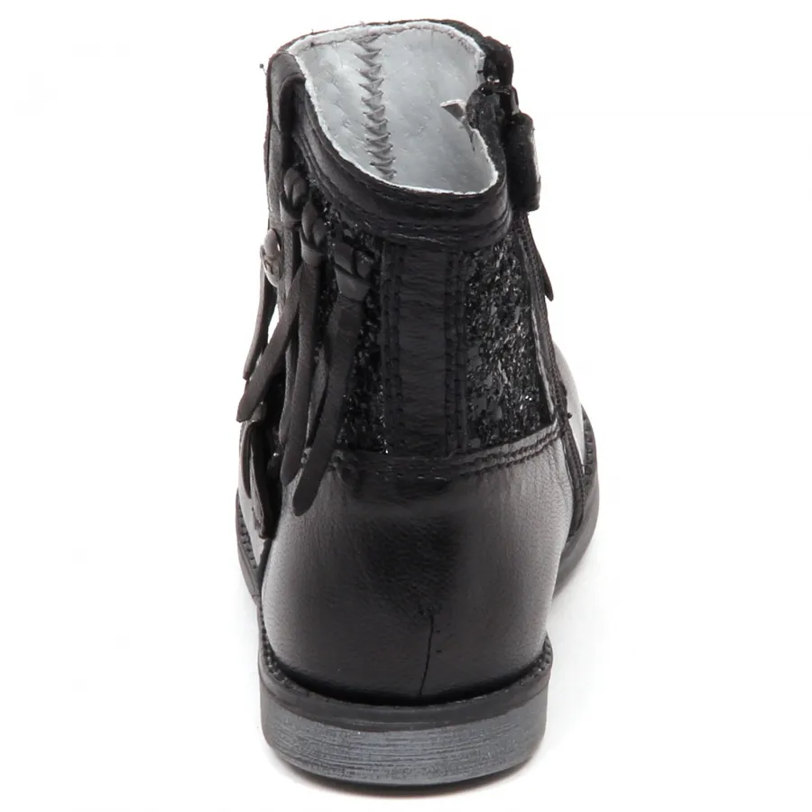 E1950 biker bimba NERO GIARDINI JUNIOR stivaletto scarpe boot shoe kid baby