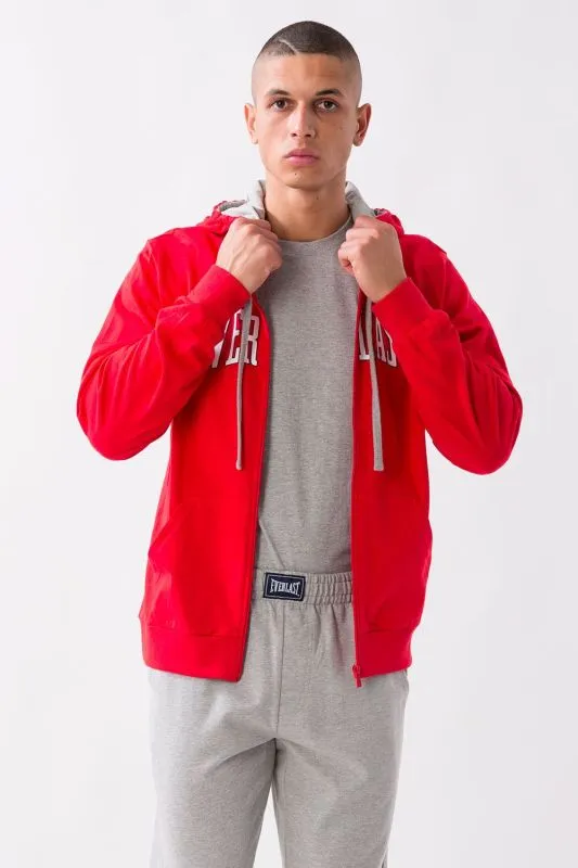 EVERLAST TUTA JERSEY UOMO zip lunga e cappuccio Red Cherries/Grey Melange