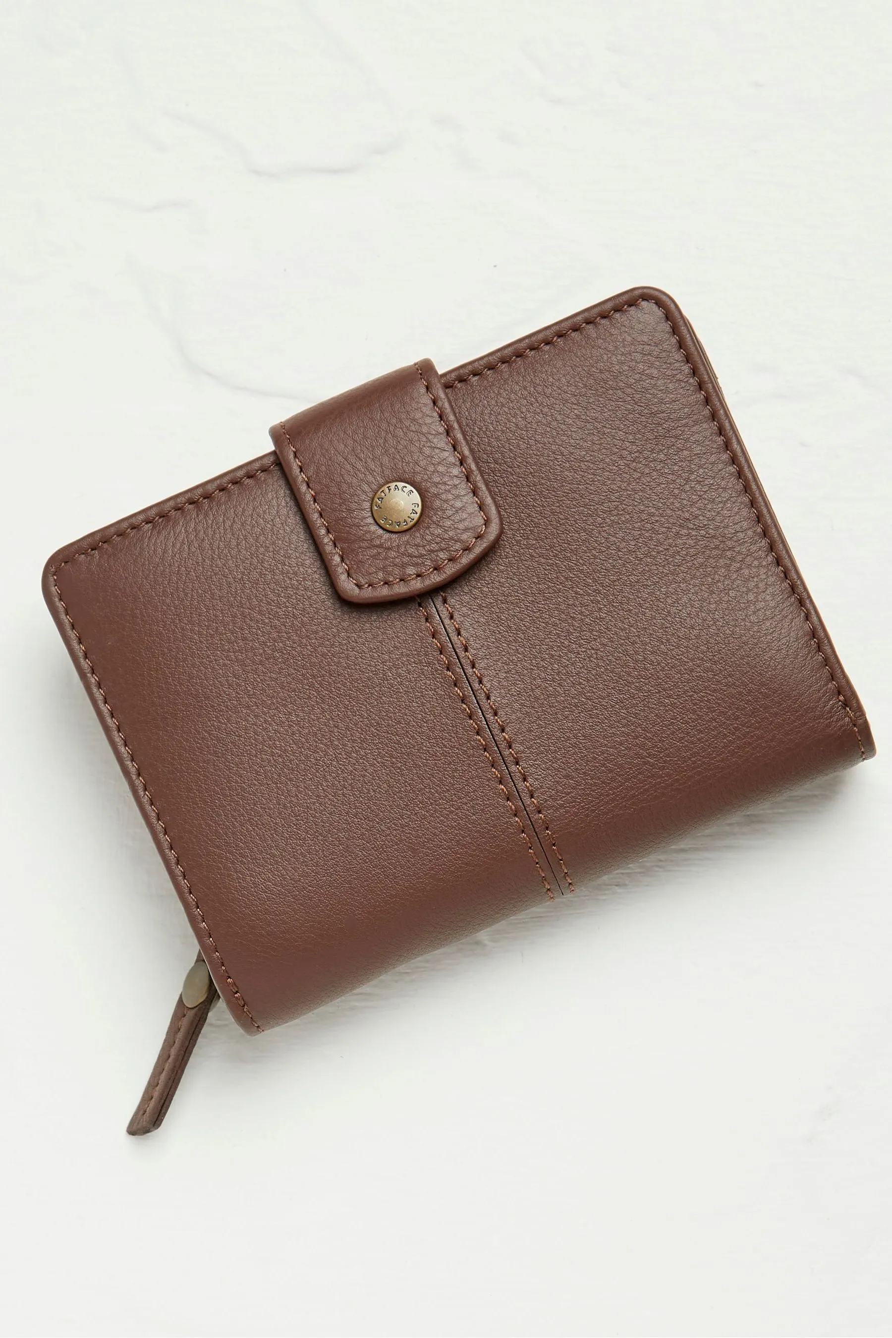 FatFace Borsa con zip in pelle    