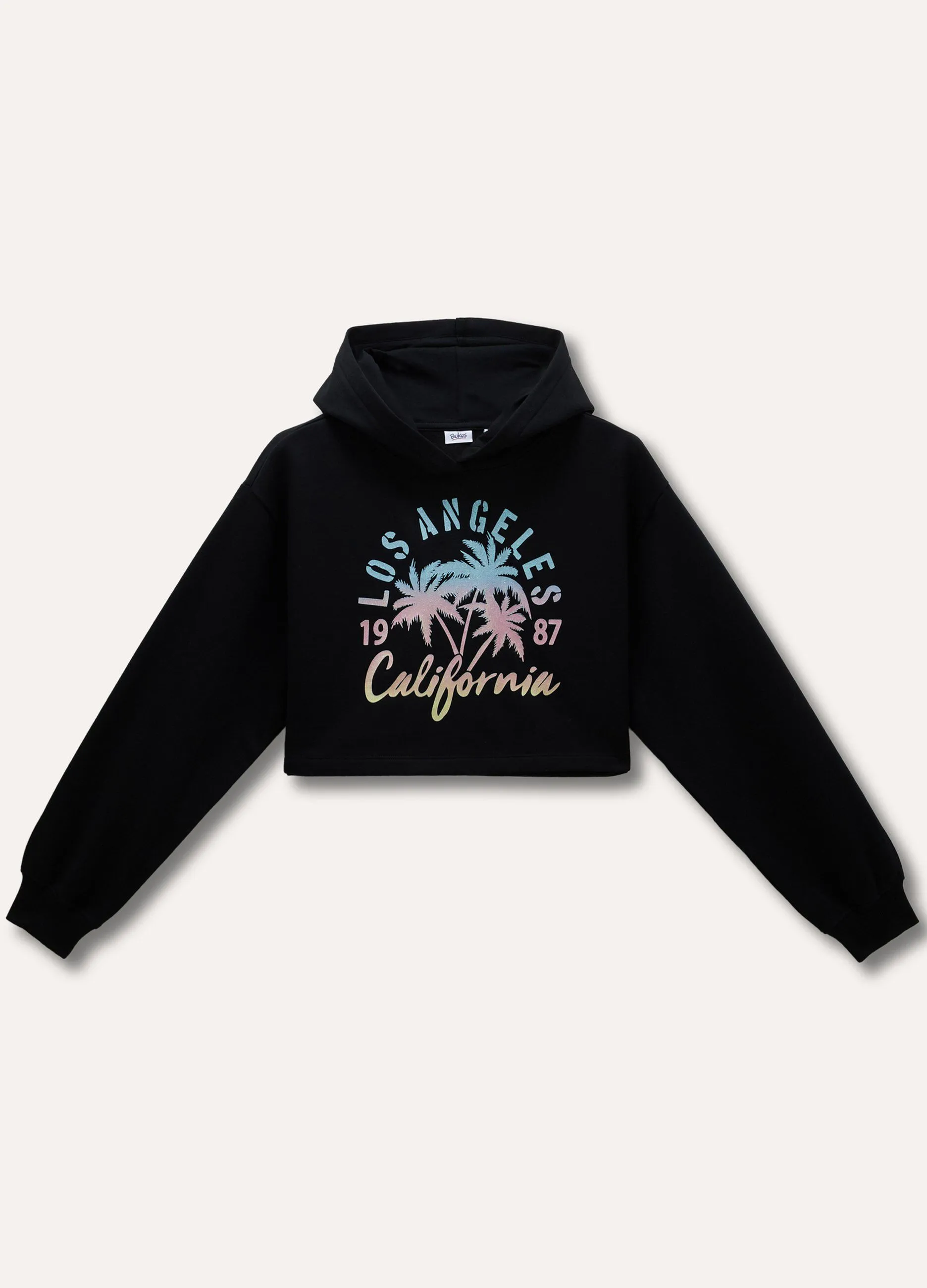 Felpa crop con cappuccio ragazza
