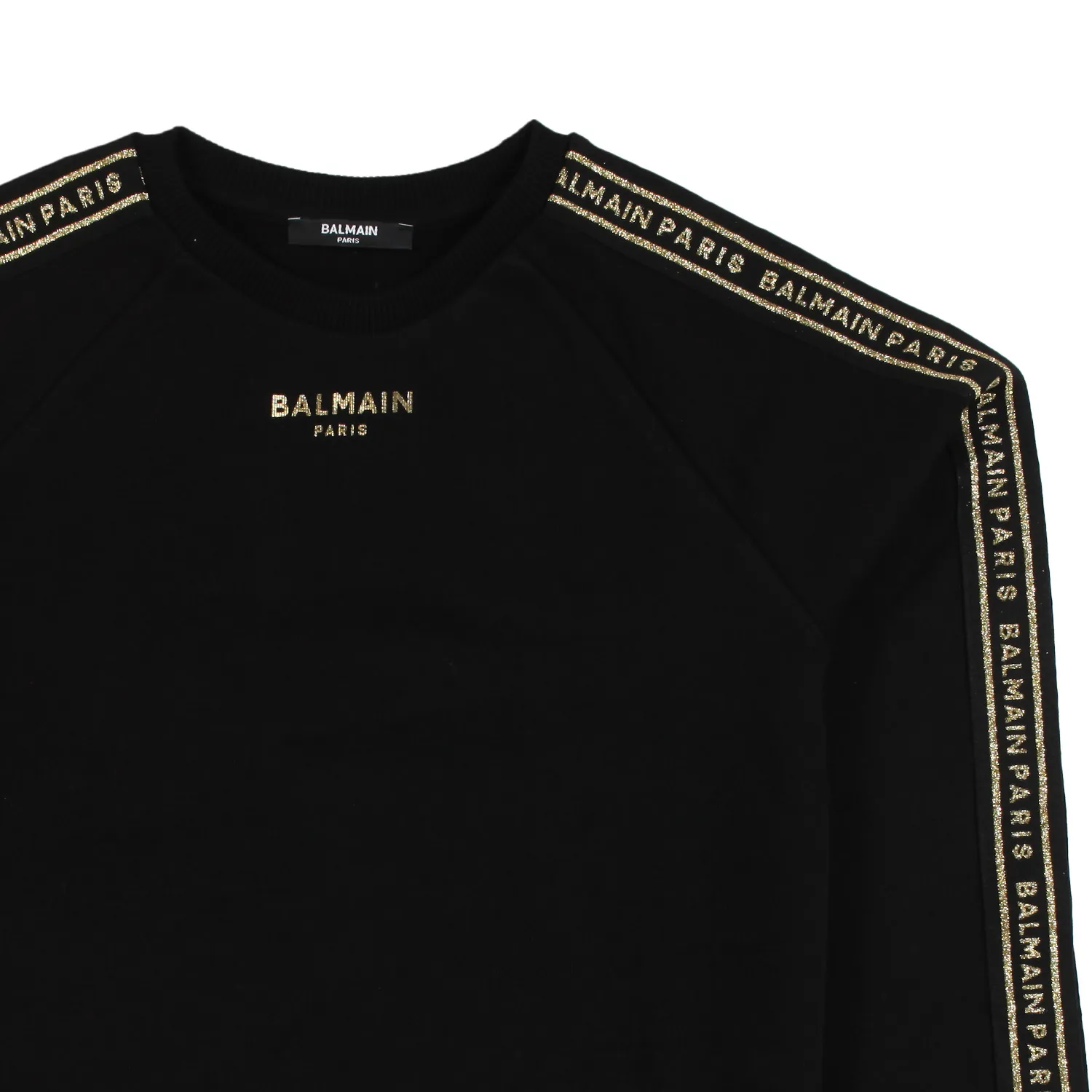 Felpa Oversize Balmain Nera Con Loghi Oro