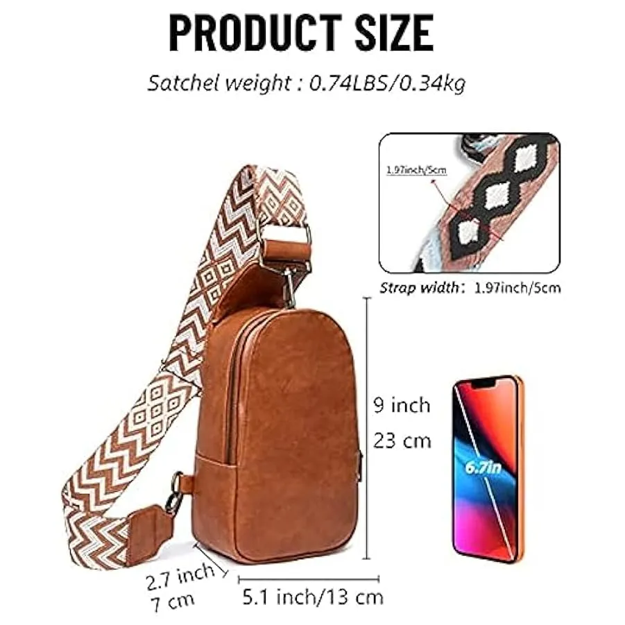 Fockety Borsa sul Petto Borsa sul Petto da Donna Moda Vintage con Cerniera in Pelle PU per Cuffie 157607290