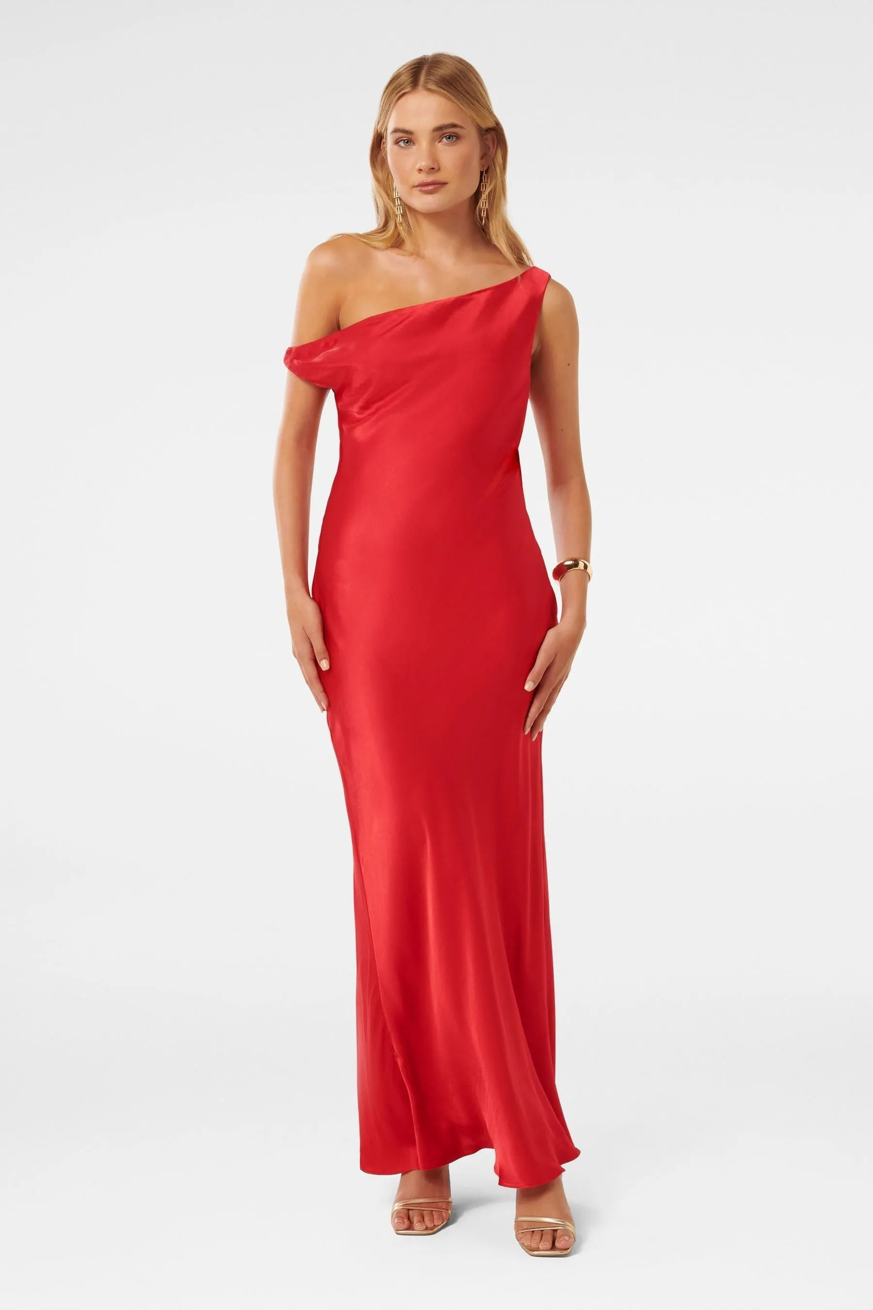 Forever New - Blake - Abito maxi Satin con righe a contrasto sulle spalle