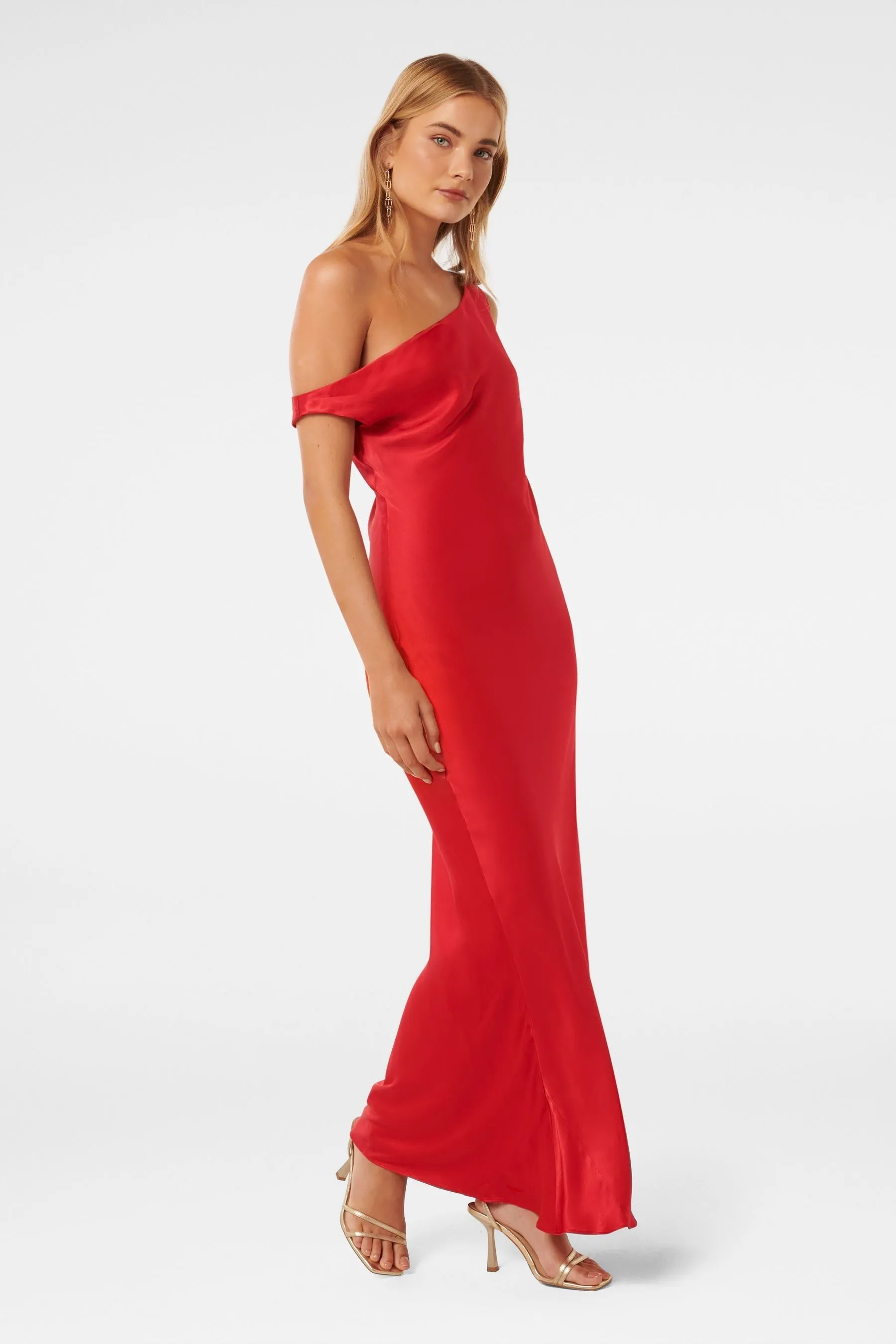 Forever New - Blake - Abito maxi Satin con righe a contrasto sulle spalle