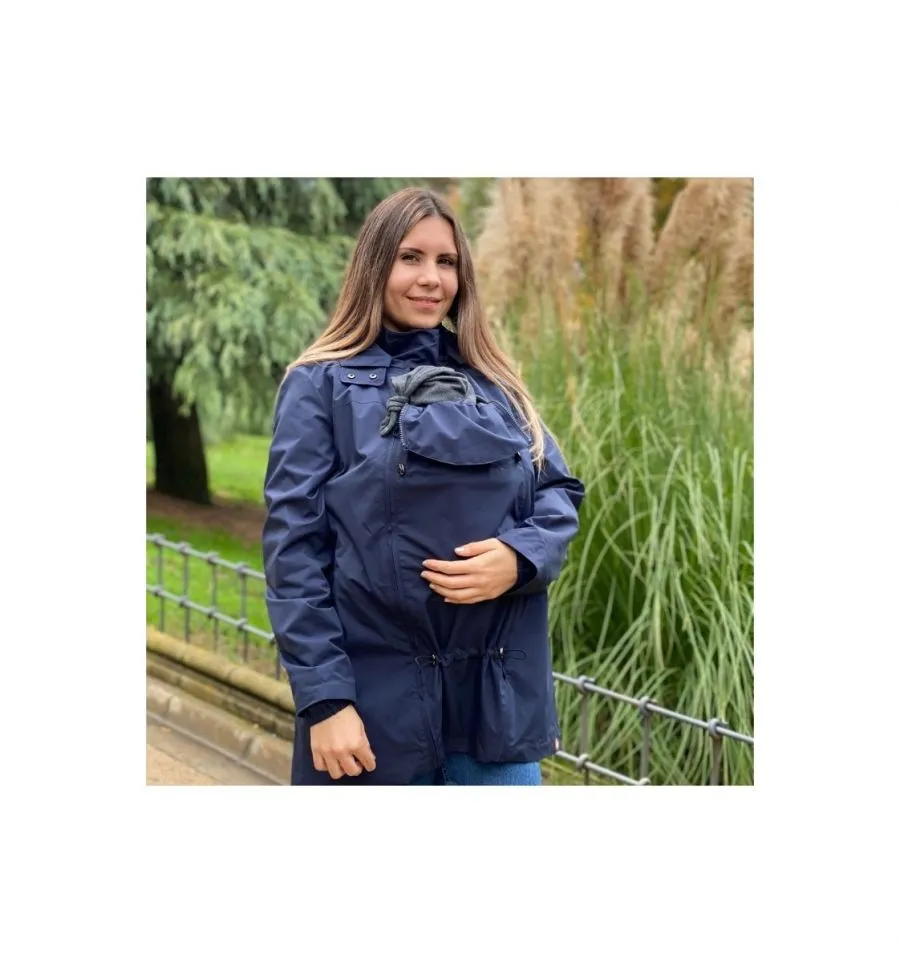 Giacca a vento impermeabile maternità e per portare Wombat - Numbat go Navy blu