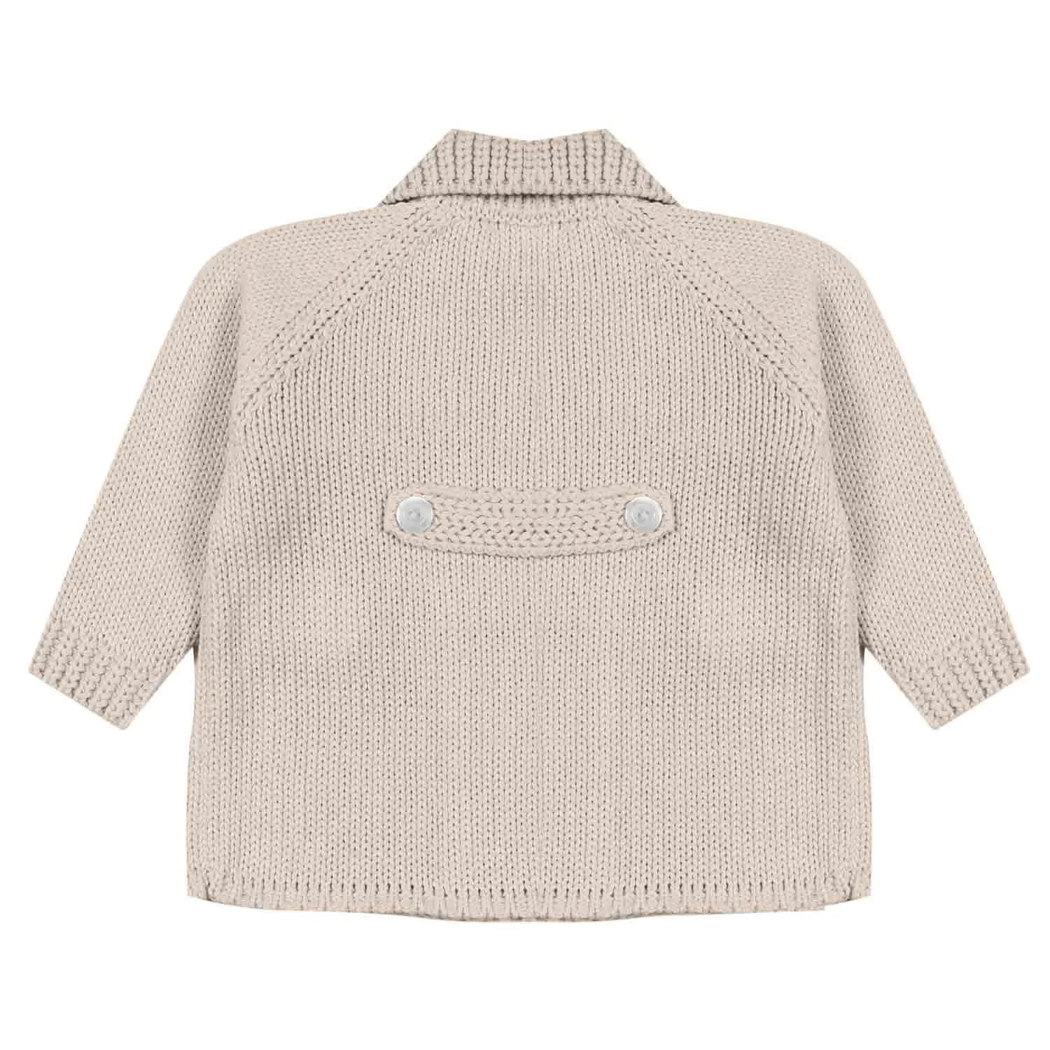 Giacca Cotone A Maglia Beige Corda Neonato