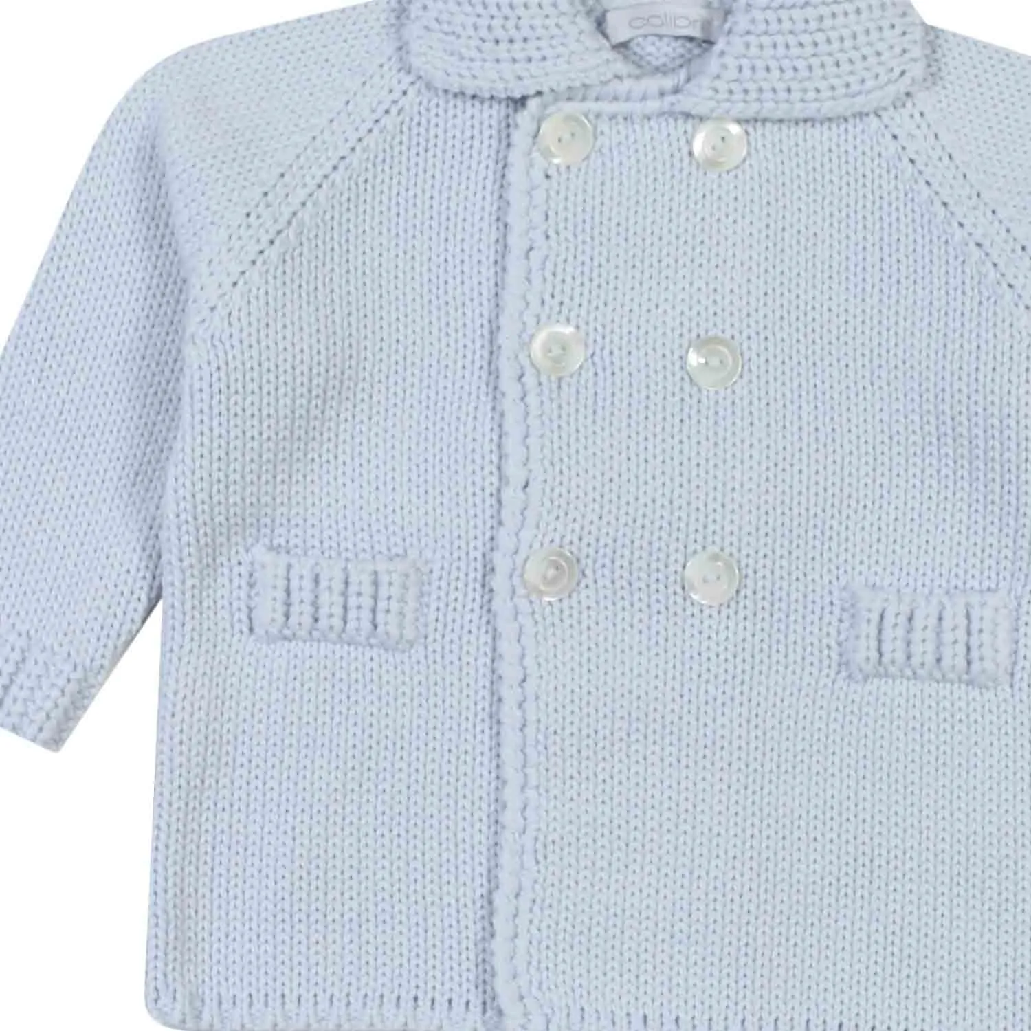 Giacca Cotone A Maglia Celeste Neonato