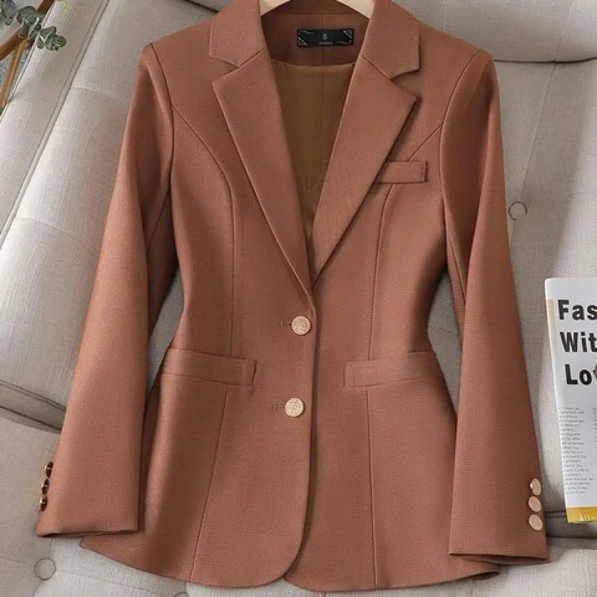 Giacca da donna autunno inverno a maniche lunghe da donna blu arancione rosso giacca da lavoro femminile da lavoro slim giacca f