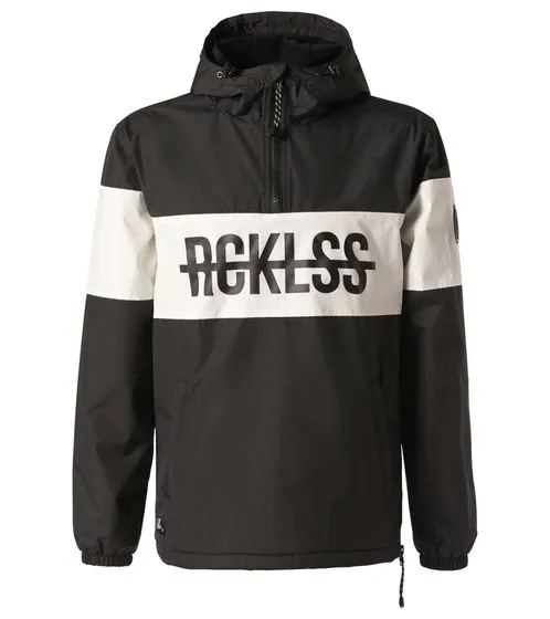 Giacca da transizione pull-over da uomo YOUNG & RECKLESS in giacca a vento stile color block 140003 bianco e nero