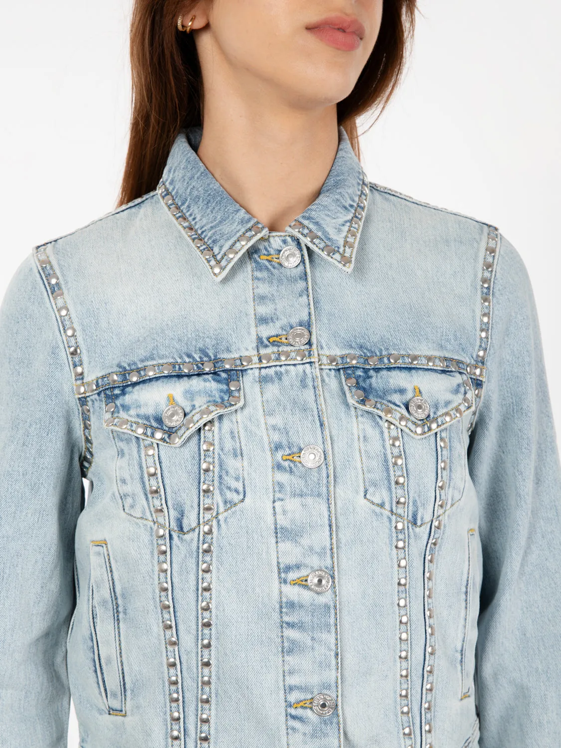 Giacca denim trucker Pricila light blue