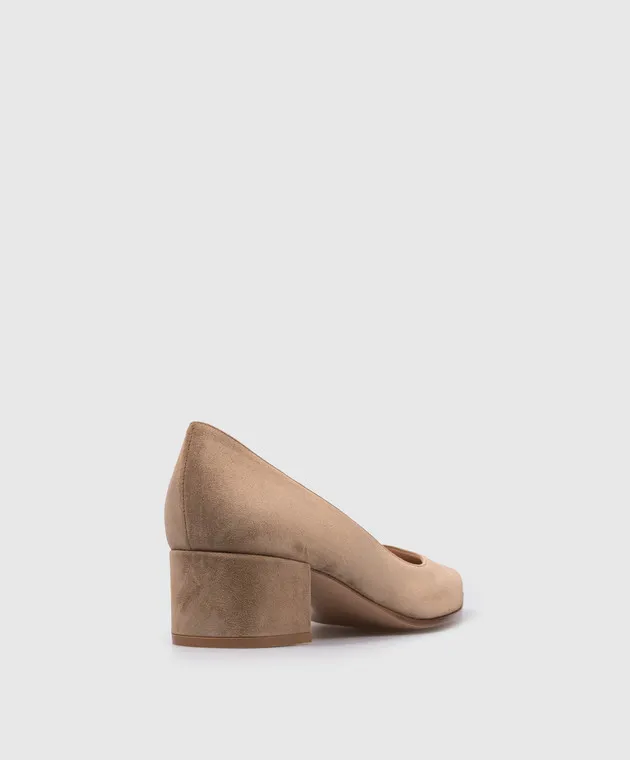Gianvito Rossi Scarpe da barca Piper in camoscio beige G2217145RICCAM