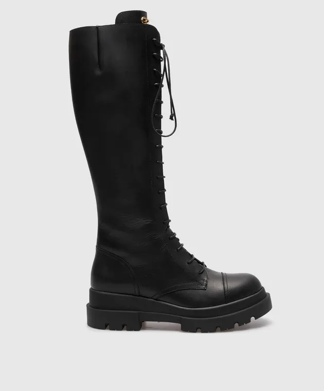 Giuseppe Zanotti Stivali in pelle nera con logo I280005