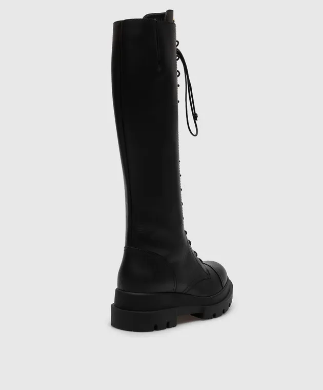 Giuseppe Zanotti Stivali in pelle nera con logo I280005