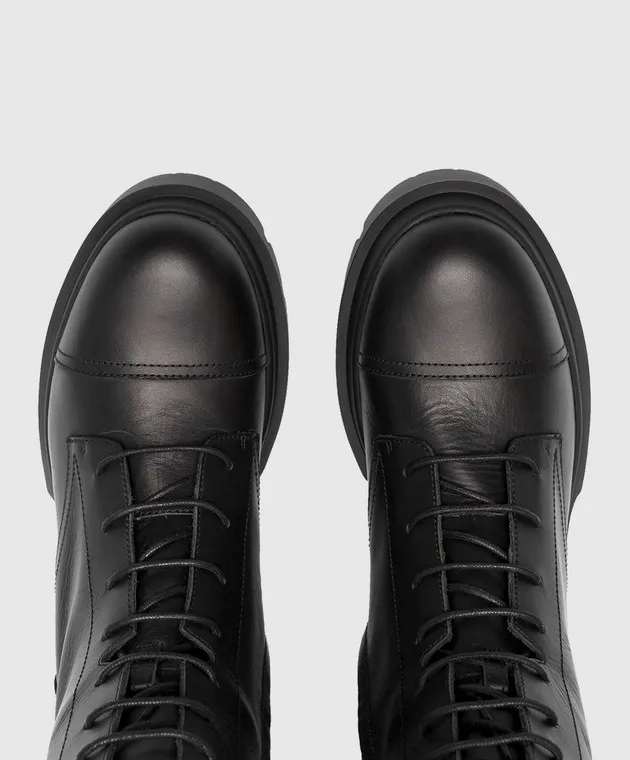 Giuseppe Zanotti Stivali in pelle nera con logo I280005