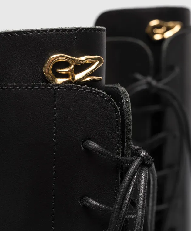 Giuseppe Zanotti Stivali in pelle nera con logo I280005