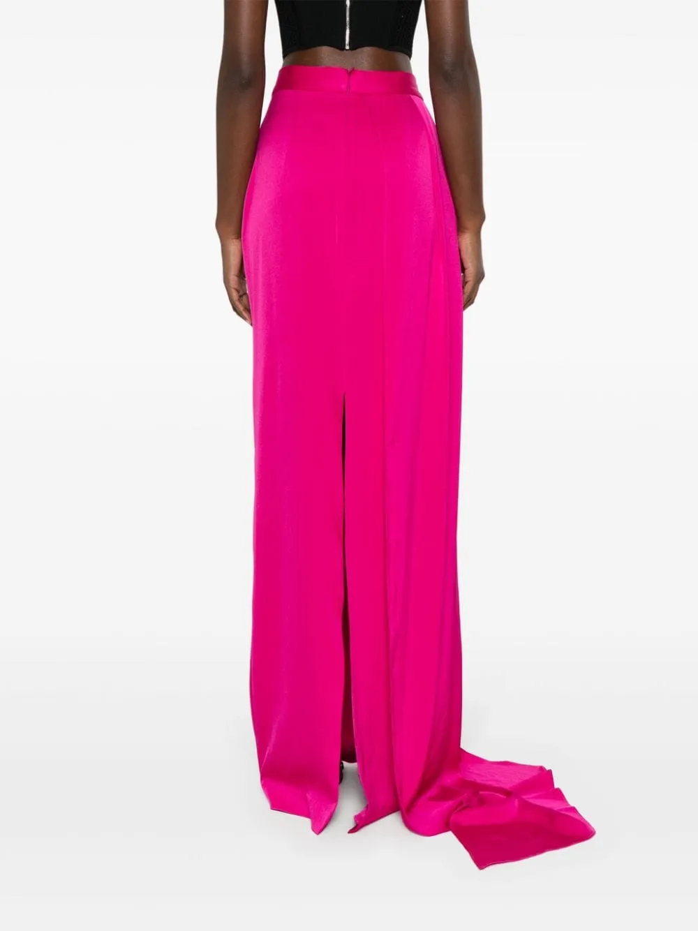 Gonna lunga con drappeggio in rosa - donna