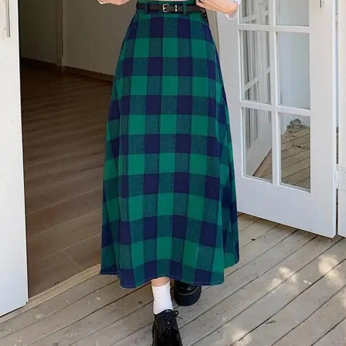Goth Casual Donna Gonne Midi Plaid Punk gotico Gonna lunga alta e sottile  Moda Abiti streetwear 2023