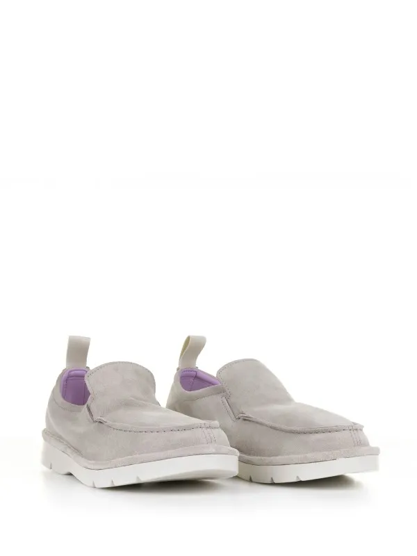 Gray suede moccasin