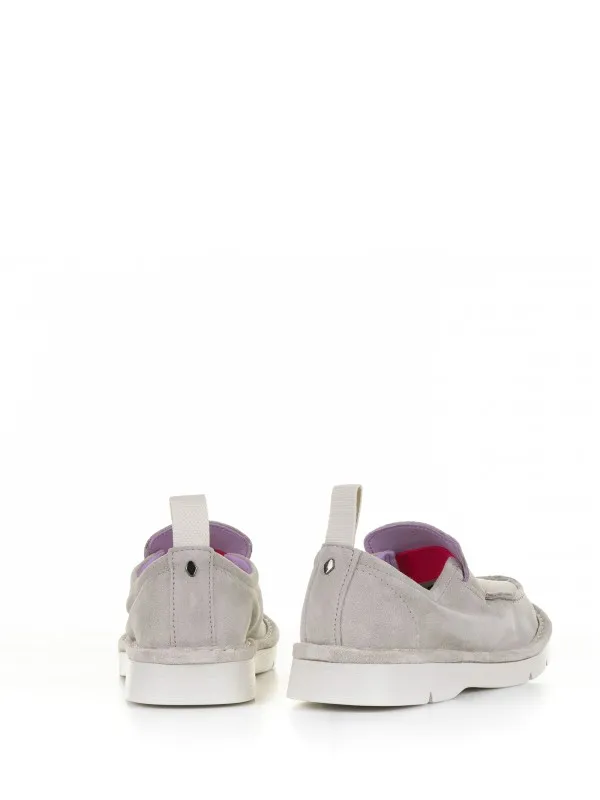 Gray suede moccasin